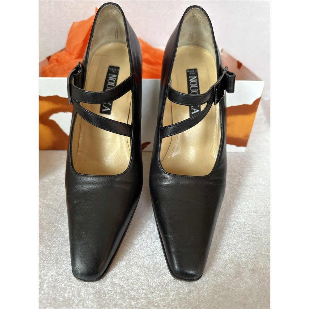 Nouchka Designer Black High Heel Pump Shoes made in Italy  US 5.5 EU 35.5 UK3.5